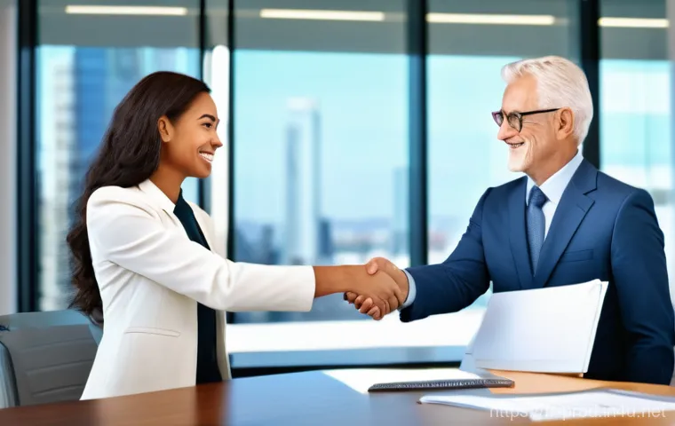 생산관리자 연봉 협상 전략 - **Prompt 1: Professional Negotiation**
    A confident young professional woman, dressed in a sharp ...