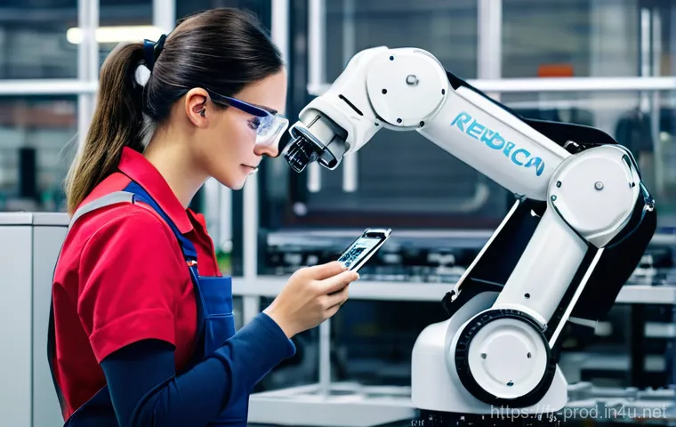 생산관리자가 알아야 할 공장 자동화 기술 - **Prompt: Collaborative Robotics in a French Manufacturing Facility**
    "A clean, well-lit modern ...