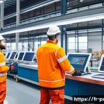 생산관리 관련 정부 지원 정책 - A modern industrial factory interior showcasing a diverse team of workers in safety gear and casual ...
